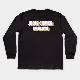 Jodie Comer in suits Kids Long Sleeve T-Shirt